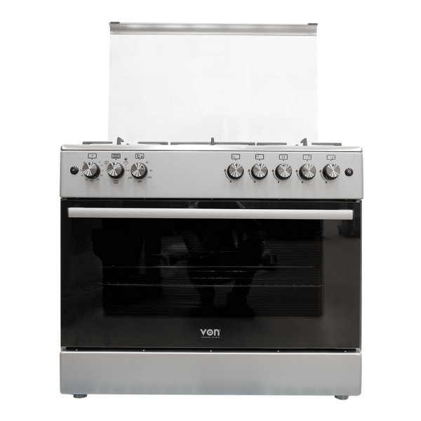 VON Cooker 5 Gas, wide oven - VAC9FO50WX Semi inox