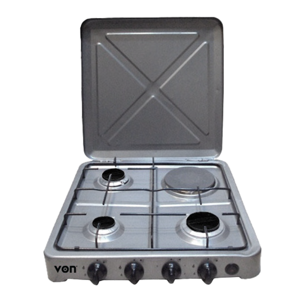 Von VAC4F300S 3 Gas 1 Electric Cooker - Silver
