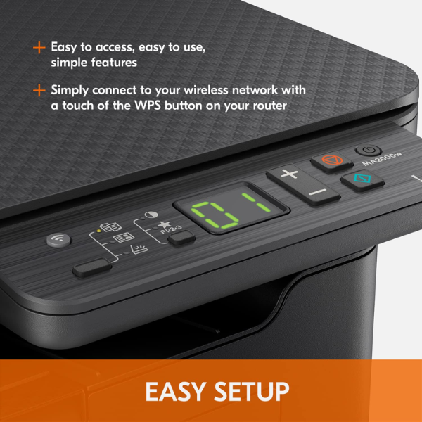 Kyocera MA2000w Multifunctional Monochrome Laser Printer (Print/Copy/Scan), 21 ppm, Wireless & USB 2.0, 600dpi, 2 Digits LED Display, 150 Sheet Capacity, ID Card Copy, 50 Sheet Output Tray, 64MB - Image 3