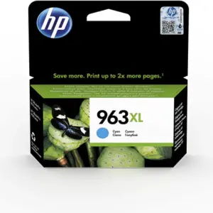 HP 963XL High Yield Cyan Original Ink Cartridge, 3JA27AE