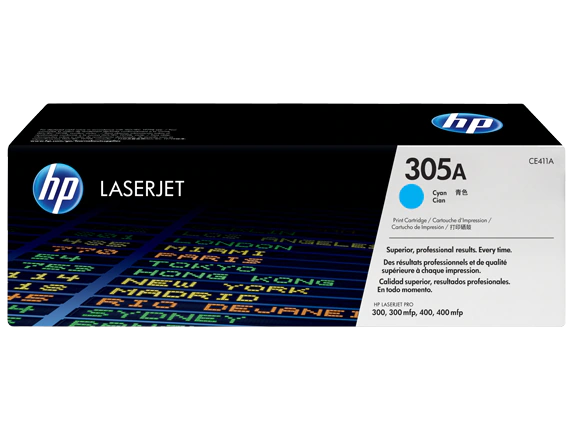 HP 305A Cyan Original LaserJet Toner Cartridge (CE411A)